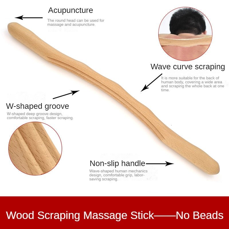 Massagewerkzeug Punktbehandlung Rückenmassagegerät Therapiewerkzeug aus Holz - 4llaroundhome